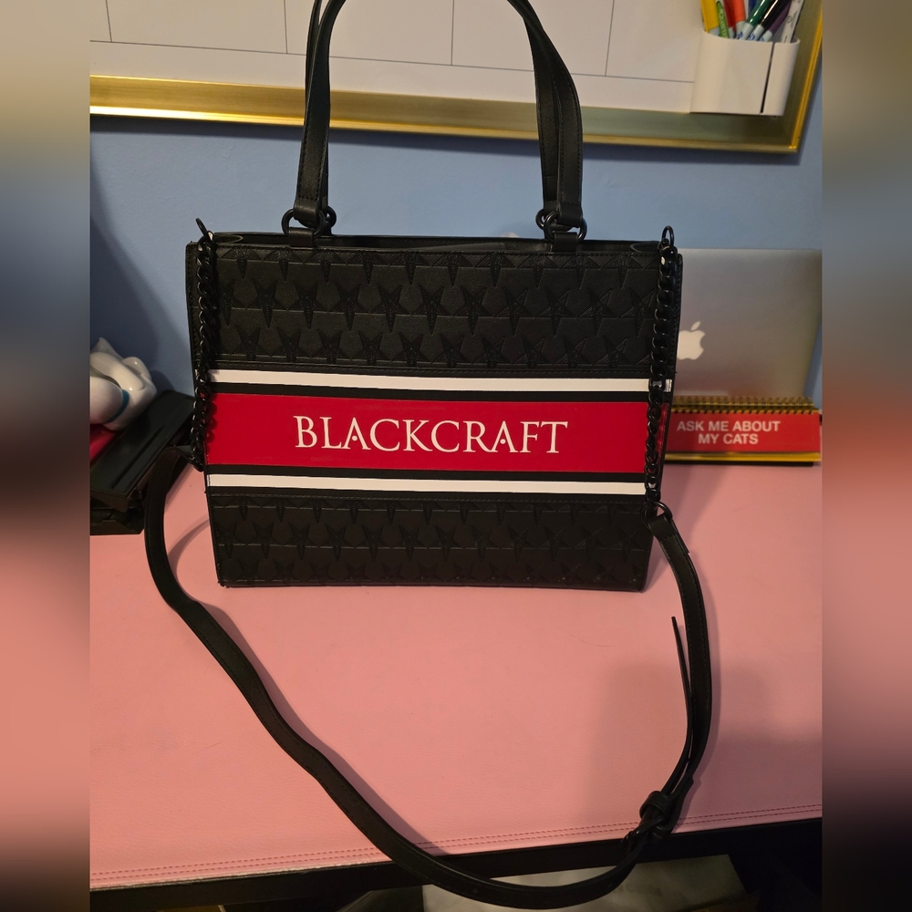 Blackcraft Cult Large Pentagram Embossed Stripe Crossbody Bag with Wallet